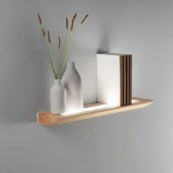 Applique mensola di legno quercia led 27w 3000k fabas luce linus