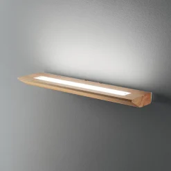 Applique mensola di legno quercia led 27w 3000k fabas luce linus