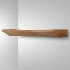 Applique mensola di legno quercia led 27w 3000k fabas luce linus