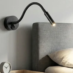 Applique minispy perenz illuminazione nero per comodino camera da letto