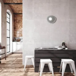 Applique moderna vivida reloaux ceramica ovale grigia