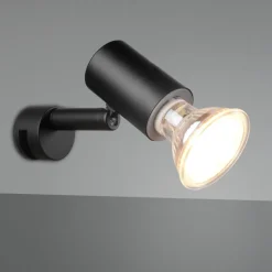 Applique nera da bagno luce orientabile moderna