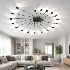 Applique nera led 36w 3000k dimmerabile vivida helix moderna