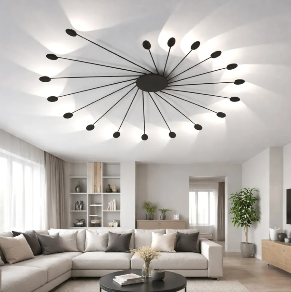 Applique nera led 36w 3000k dimmerabile vivida helix moderna