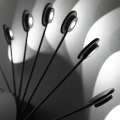 Applique nera led 36w 3000k dimmerabile vivida helix moderna