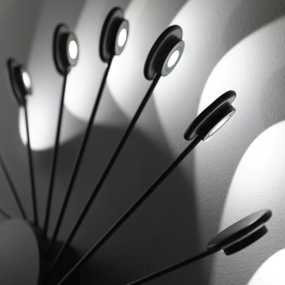 Applique nera led 36w 3000k dimmerabile vivida helix moderna
