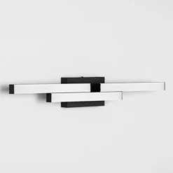 Applique nera per bagno led 14w 4000k geometrica