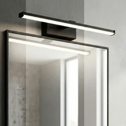 Applique nero 30cm per specchio da bagno led 6w 3000k fabas luce nala