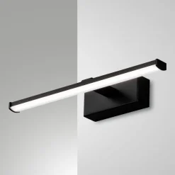 Applique nero 30cm per specchio da bagno led 6w 3000k fabas luce nala