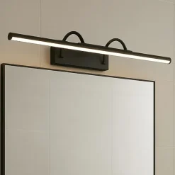 Applique nero 90cm per specchio da bagno led 18w 3000k