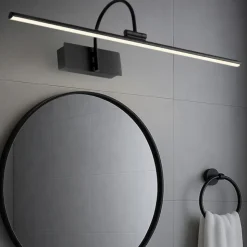 Applique nero 60cm per specchio da bagno led 12w 3000k