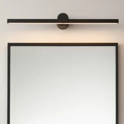 Applique nero 81cm per specchio da bagno squadrato 3000k