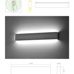 Applique nero led 24w 4000k rettangolare isyluce