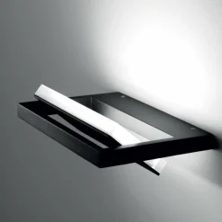 Applique nero led 19w 3000k stilnovo tablet orientabile per soggiorno
