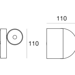 Applique nero linea light bart w switch led 5w 3000k orientabile