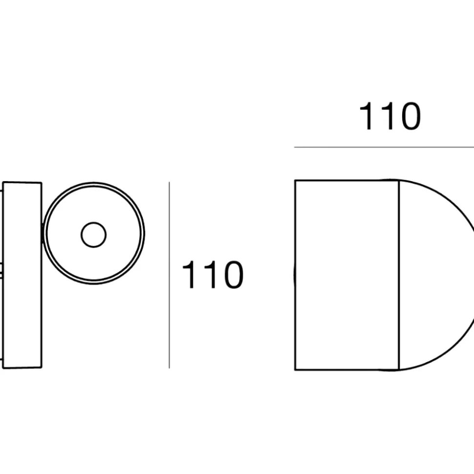 Applique nero linea light bart w switch led 5w 3000k orientabile