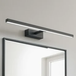 Applique nero orientabile 77cm per specchio da bagno riga perenz