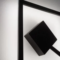 Applique nero quadrato led 19w 3000k moderno affralux quattro