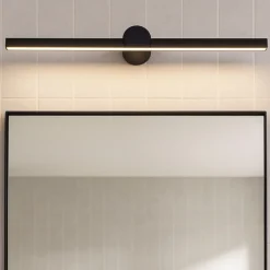 Applique nero squadrato per specchio da bagno 12w 3000k