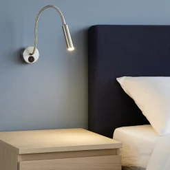 Applique orientabile per illuminazione comodino cromo minispy perenz