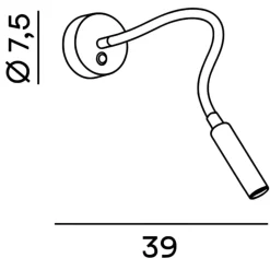 Applique orientabile per illuminazione comodino cromo minispy perenz