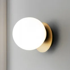 Applique oro led 8w 3000k vetro bianco vivida pearl