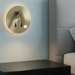 Applique ottone anticato moderna per comodini 2 luci led