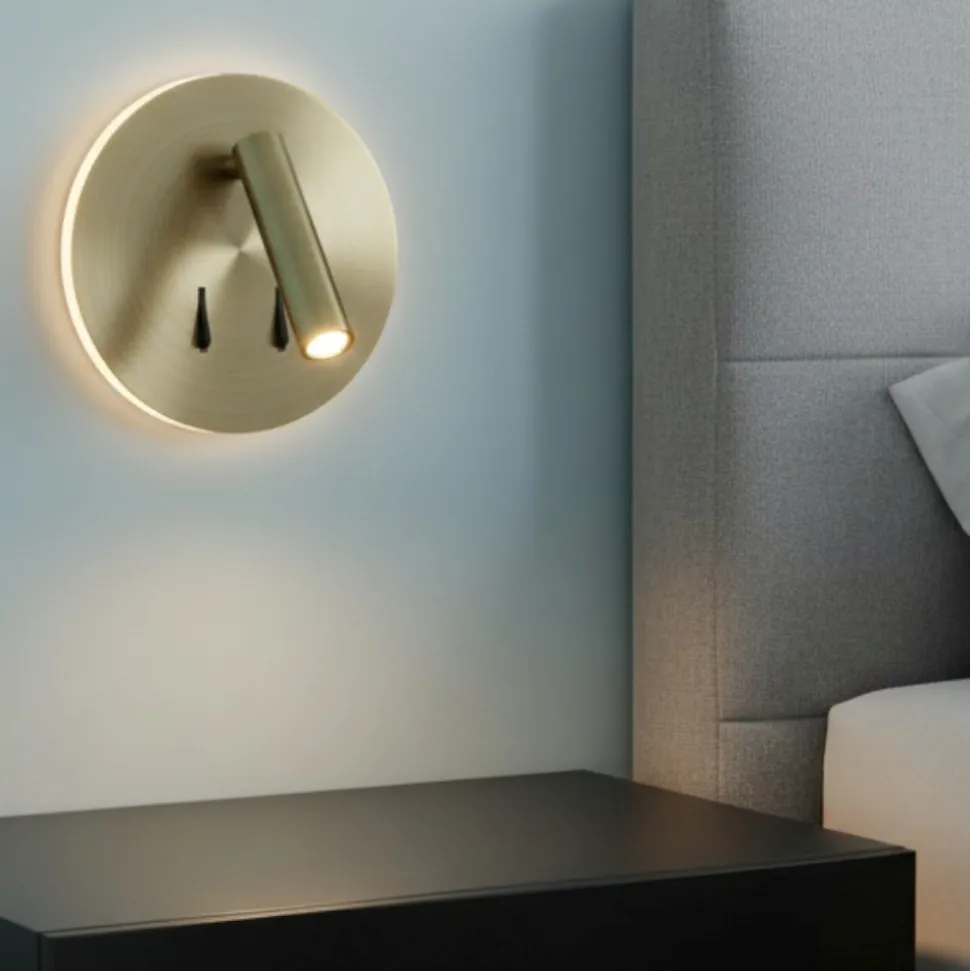 Applique ottone anticato moderna per comodini 2 luci led
