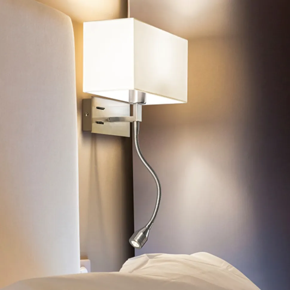 Applique per camera da letto con paralume para hotel perenz