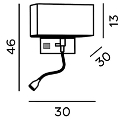 Applique per camera da letto con paralume para hotel perenz