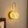 Applique per camera da letto oro sfera trasparente led 3200k