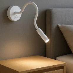 Applique per comodini camera da letto bianco orientabile minispy perenz