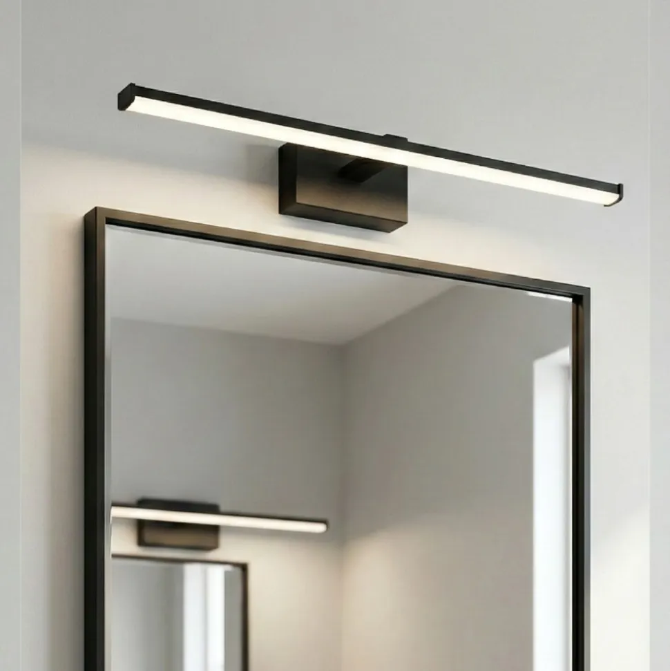 Applique per specchio da bagno 50cm led 10w 3000k nero fabas nala