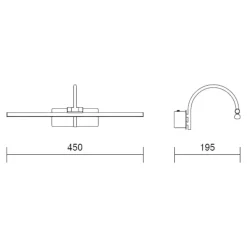 Applique per specchio da bagno 8w 4000k isyluce cromo
