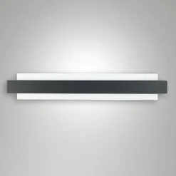 Applique regolo nero fabas luce moderno led 21w 3000k dimmerabile