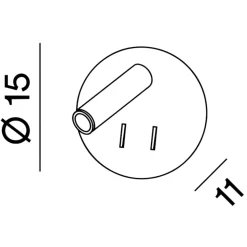 Applique tondo nera per comodini camera da letto doppia luce plug perenz
