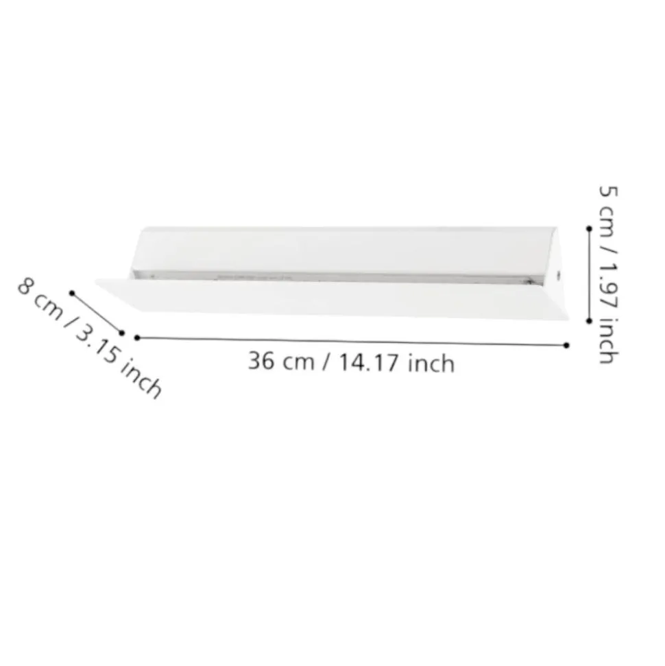 Applique verticale led 12w 3000k bianca moderna zubialde eglo