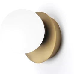 Applique vivida pearl led 4w 3000k oro spazzolato sfera vetro bianco