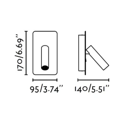 Applique 3w 3000k bianco da comodino orientabile per camera da letto