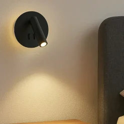 Ap sella ondaluce applique led orientabile nero tondo