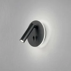 Ap sella ondaluce applique led orientabile nero tondo