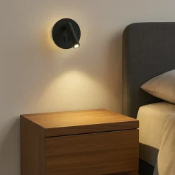 Ap sella ondaluce applique led orientabile nero tondo