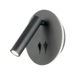 Ap sella ondaluce applique led orientabile nero tondo