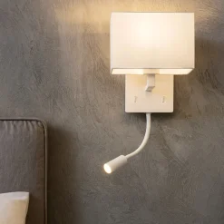 Ap shadow ondaluce applique per comodino camera da letto doppia luce bianca