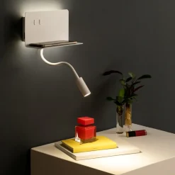 Ap stan ondaluce applique camera da letto bianca porta usb led orientabile