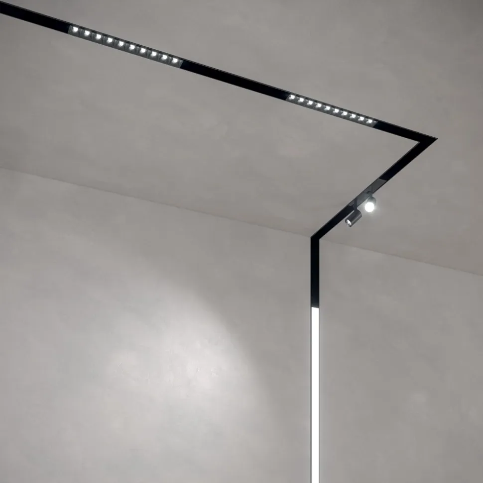 Arca ideal lux angolo connettore destro-sinistro 48v binario monofase da incasso