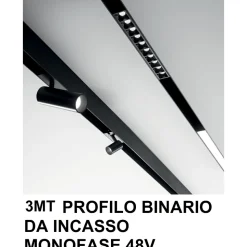 Arca ideal lux binario da incasso 3mt nero monofase 48v