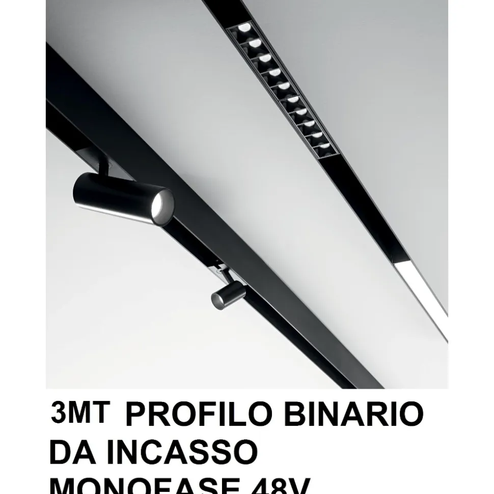 Arca ideal lux binario da incasso 3mt nero monofase 48v