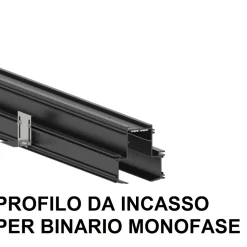 Arca ideal lux binario da incasso 3mt nero monofase 48v