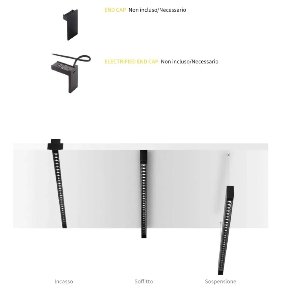 Arca ideal lux binario da incasso 3mt nero monofase 48v
